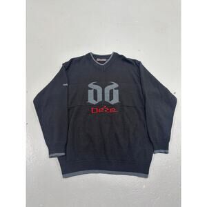 Vintage Deze Classics Y2K Wool Blend Sweater Large Black Gothic DD  Streetwear